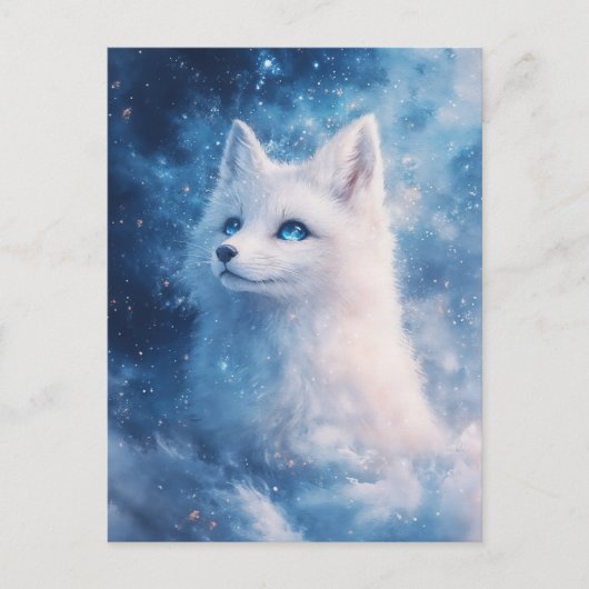 Hemelse Witte Vos in Sterrennevel Briefkaart (Voorkant)