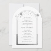 Hemelse Witte Zilveren Zon Maansterren Kaart (Voorkant)