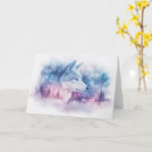 Hemelse Wolf in het besneeuwde bos Kaart (Gele Bloem)