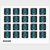 Hemelse Wolf – Kosmisch Gehuil Wildlife Melkweg Vierkante Sticker (Vel)