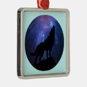 Hemelse Wolf Metalen Ornament (Rechts)