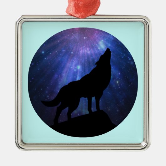 Hemelse Wolf Metalen Ornament (Voorkant)