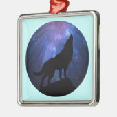 Hemelse Wolf Metalen Ornament (Links)