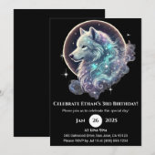 Hemelse Wolf Moon Verjaardag Kaart (Voorkant / Achterkant)