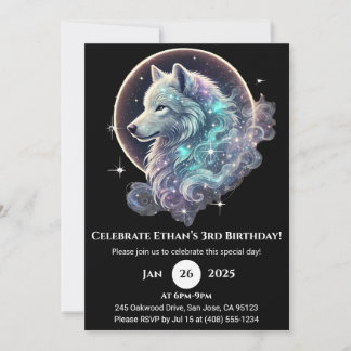 Hemelse Wolf Moon Verjaardag Kaart
