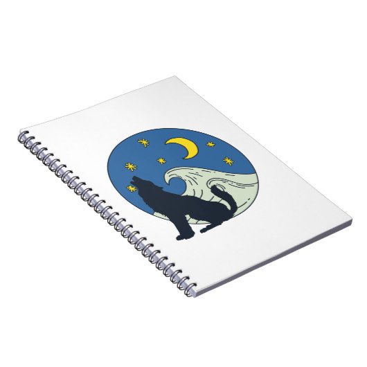 Hemelse Wolf Mystieke Kunst  Notitieboek (Rechterzijde)