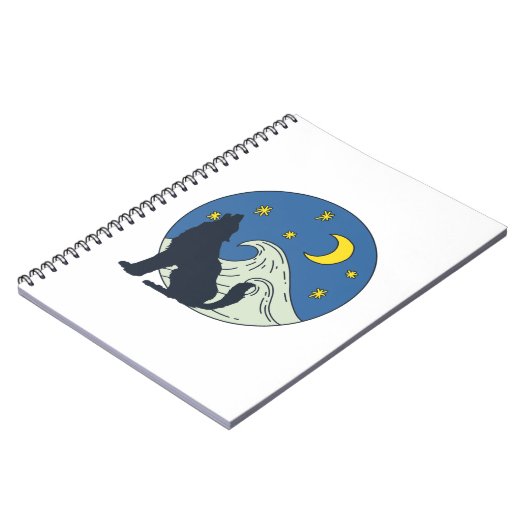 Hemelse Wolf Mystieke Kunst  Notitieboek (Linkerzijde)