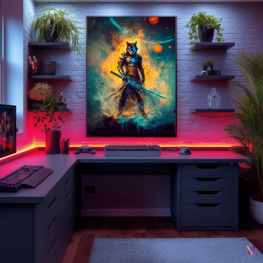 Hemelse Wolf Ronin – Bewaker van het Kosmische Zwa Poster