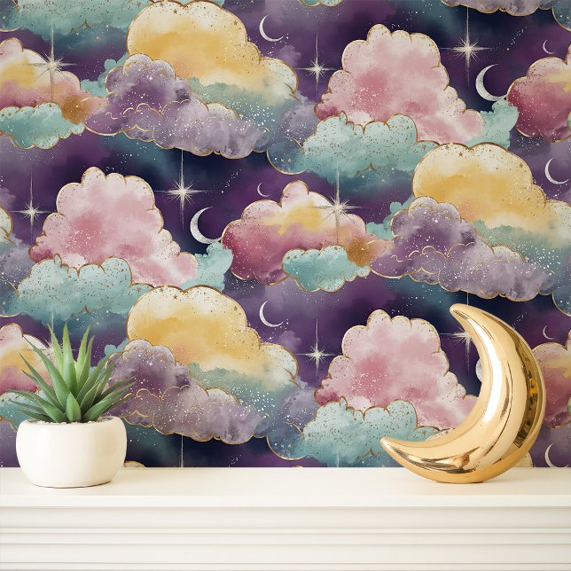 Hemelse wolken en sterren behang (Creator heeft geüpload)