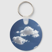 Hemelse wolken in een blauwe lucht sleutelhanger (Achterkant)