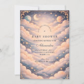 Hemelse wolken sterren babyshower kaart (Voorkant)