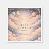 Hemelse wolken sterren babyshower servet (Voorkant)