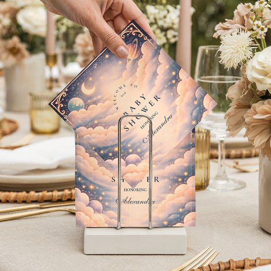 Hemelse wolken sterren babyshower servet