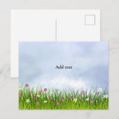 Hemelse wolken, weide met bloemen, briefkaart (Voorkant / Achterkant)
