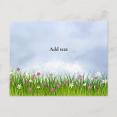 Hemelse wolken, weide met bloemen, briefkaart (Voorkant)