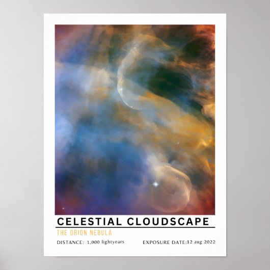 Hemelse Wolkenlucht Ruimte Onderwijs Poster (Voorkant)