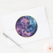 Hemelse Yin‑Yang Kosmische Balans Ronde Sticker (Envelop)