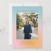 Hemelse zachte blauwe roze verloop afstudeerfeest kaart (Voorkant)