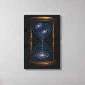 Hemelse zandloper met stromende sterrenstelsels canvas afdruk (Voorkant)