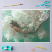 Hemelse Zeemeermin drijvend in de oceaan Decoupage Tissuepapier (Craft)