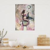 Hemelse Zeemeermin Fantasie Kunst Poster Print (Keuken)