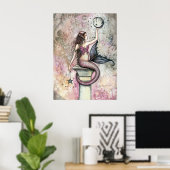 Hemelse Zeemeermin Fantasie Kunst Poster Print (Thuiskantoor)