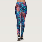 Hemelse Zeemeermin Glitters Galaxy Schubben Glans Leggings (Achterkant)