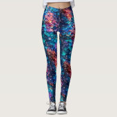 Hemelse Zeemeermin Glitters Galaxy Schubben Glans Leggings (Voorkant)
