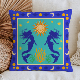 Hemelse Zeemeerminnen Mystieke Blauwe Nautilus Kussen