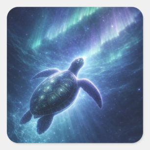 Hemelse Zeeschildpad Vierkante Sticker