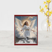 Hemelse Zegeningen Engel Wenskaart Kaart (Gele Bloem)