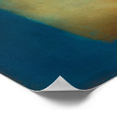 Hemelse Zen Getijde Stilte Blauwe Kleurveld Abstra Poster (Hoek)