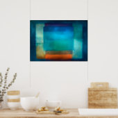 Hemelse Zen Getijde Stilte Blauwe Kleurveld Abstra Poster (Keuken)