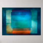 Hemelse Zen Getijde Stilte Blauwe Kleurveld Abstra Poster (Voorkant)
