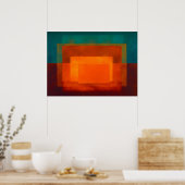 Hemelse Zen Smaragd Gloeiende Kleurveld Abstracte  Poster (Keuken)