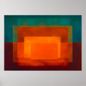 Hemelse Zen Smaragd Gloeiende Kleurveld Abstracte  Poster (Voorkant)