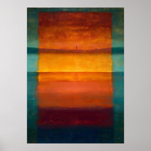 Hemelse Zen Verborgen Horizon Kleurveld Abstracte Poster (Voorkant)