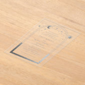 Hemelse Zilveren Zon Maan Astronomie bruiloft Acryl Uitnodigingen (Laagn)