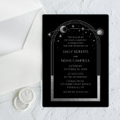 Hemelse Zilveren Zon Maan Astronomie bruiloft Acryl Uitnodigingen