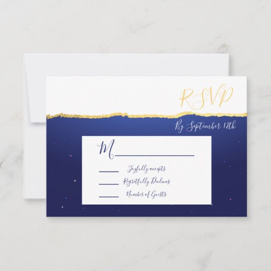 Hemelse Zodiac Sterren Trouwkaarten RSVP (Voorkant)