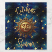 Hemelse Zomer Vier de Zomer  Wijn Etiket (Enkel label)