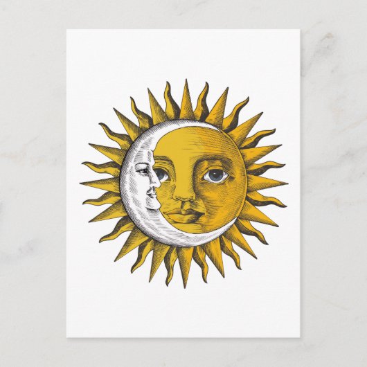 Hemelse Zon en Maan Afbeelding Ledge Briefkaart (Voorkant)