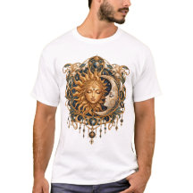 Hemelse Zon en Maan Art Nouveau Mystiek Symbool