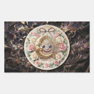 Hemelse Zon en Maan Bedankt Sticker Luxe