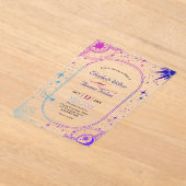 Hemelse zon en maan bruiloft acryl uitnodigingen (Laagn)