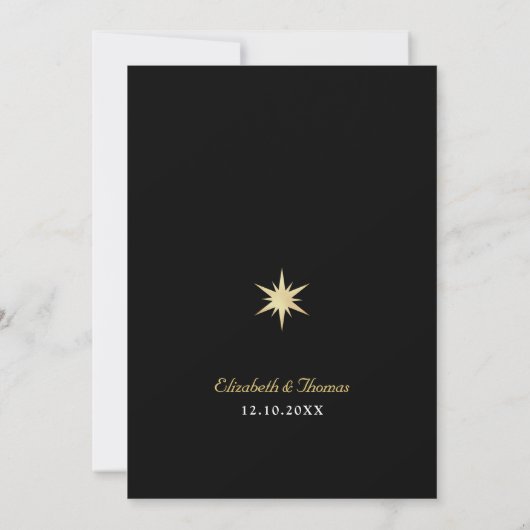 Hemelse zon en maan bruiloft save the date (Achterkant)