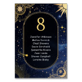 Hemelse zon en maan bruiloft zitplaatsen kaart (Voorkant)