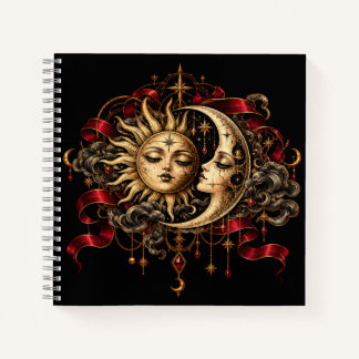 Hemelse Zon en Maan Gotisch Mystiek Dagboek Notitieboek