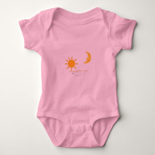 Hemelse Zon en Maan Horizon Minimalistische Kunst Romper (Voorkant)