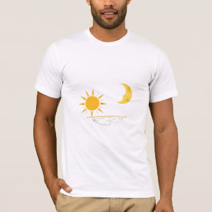 Hemelse Zon en Maan Horizon Minimalistische Kunst T-shirt